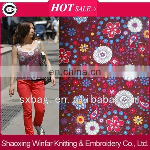 Single Jersey Spandex Knitting Rayon O.E.paisley Print Fabric for Garment thumbnail-1