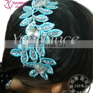 H-01 Applique Custom-made Hair Accessories With Rhinestones for Ballroom Dance Dress Latin Dance Dress thumbnail-1