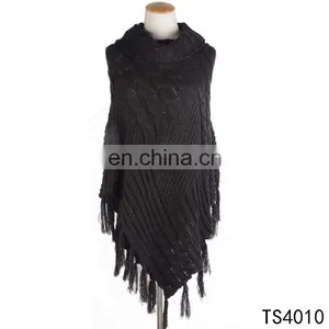 TOROS Girl New Design Black Long Fringe Sexy Knitted Winter Sweater Dress thumbnail-1