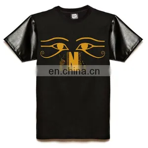 T-shirt With Leather Sleeves thumbnail-1