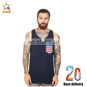 Silk Screen Printing Activewear Beach Mesh Tank Top Men thumbnail-1