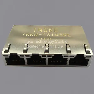 0826-1X4T-GH-F YKKU-13146NL 1X4 Port Gigabit POE+ RJ45 Magnetic Jack Connector thumbnail-1