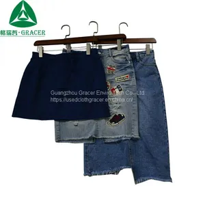 Clean Second Hand In Bales Ladies Jeans Skirt Used Clothes thumbnail-5