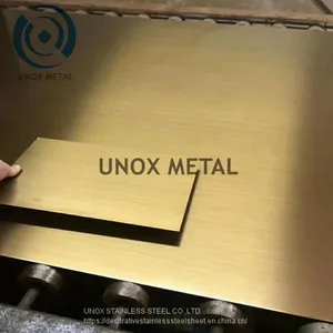 Deep Hairline Brush Colored Stainless Steel Sheet Copper Bronze Plate in 304 Grade Prime Sheet thumbnail-2
