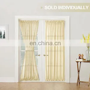 2019 Latest Linen Textured Turkish Rideaux Salon Voile Curtains Linen Curtains With Polyester Voile thumbnail-2