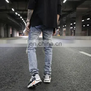 Diznew Custom Distressed Ripped Slim Fit Patches Men Clothes And Jeans thumbnail-4