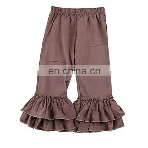 Wholesale Kid Little Girls Stretchy Flare Pants Icing Ruffles Solid Colors Ruffle Leggings thumbnail-1