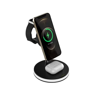 4 in 1 Wireless Charger For IPhone Charging Dock Station For Apple Watch Airpods Charger Micro USB Type C Stand Fast Charging thumbnail-1