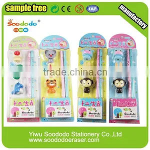 The Lastest Design Chinese Zodiac Blister Card Packing Eraser thumbnail-1