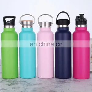 Large Capacity 500ml 750ml Wide Mouth Stainless Steel Double Wall Thermal Flask Vacuum Insulated Water Bottle Travel Cup thumbnail-1