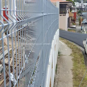 Galvanized 3D Fence Panel Rejas Cercas Welded Mesh Fencing Curvy Mesh Curved V-Mesh FEnce Euro Fence Euromesh Europanel thumbnail-1