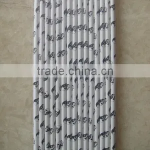 Newest Drinking Paper Straws With Skull Design for Party Decoration thumbnail-1