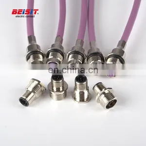 Electrical Cable Connectors 3 4 5 6 8 9 12 Pins IP67 Female For Robot M12 Waterproof thumbnail-2