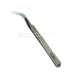 Tweezers Black Hardened Stainless Steel Straight Tip Tweezers Straight Tip Curved Tip Repair Tool Tweezers With Texture No. 15 Tweezers thumbnail-3