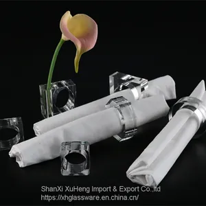 New Design Clear Acrylic Napkin Rings With Standing Bud Vase Flower Napkin Rings Holder For Wedding Table thumbnail-1