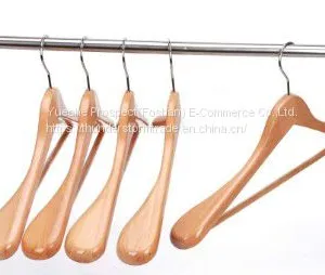 Natural Wide Shoulder Wooden Coat Hanger Rack for Display thumbnail-1