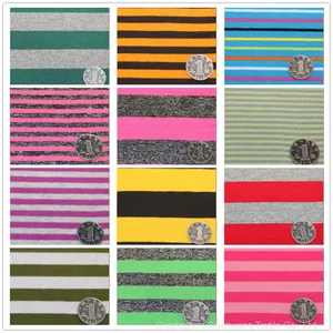 A Large Number of Stock Knitted Cotton Spandex Striped T-shirt Fabric is Supplied All Year Round thumbnail-2