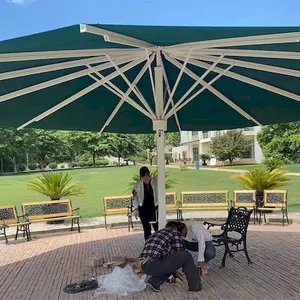 6m Diameter Extra Large Parasol Outdoor Leisure Large Center Column Garden Umbrella With LED Light Large Sun Umbrella thumbnail-1