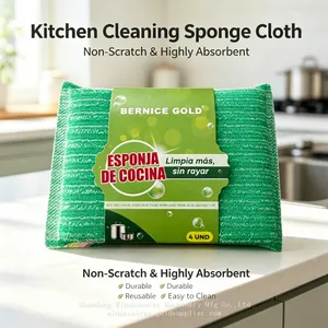Quick Drying Dual Sided Scrub Sponges Colorful Reusable Dishwashing Pads for Daily Kitchen Chores thumbnail-1