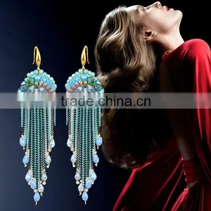 Hot Sale New Designs for Women Chain Earring ,2015 Fashion Design Tassels Earrings thumbnail-2