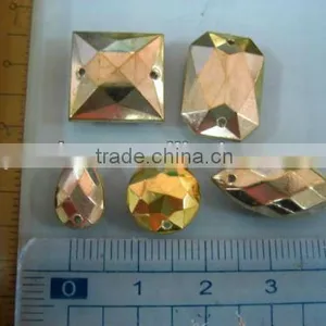 Mixed Shape ABS Plastic Button, Sewing Button Beads Mixed Shape Gold 50pcs thumbnail-1