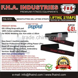 GEL Lifting Strap for Weightlifting Cotton Lifting Strap Gym Accessories by FHA INDUSTRIES SIALKOT PAKISTAN thumbnail-1