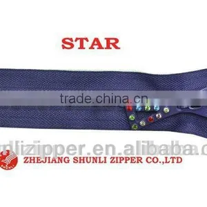 NO.8 RHINESTONE ZIPPERS WITH SHINIING FANCY SLIDER thumbnail-1