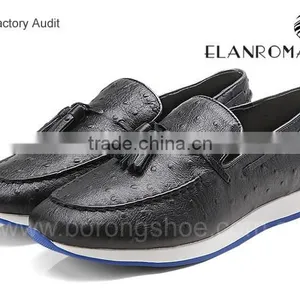 Ostrich Grain British Vintage Style Men Tassel Shoes Loafer Quality Choice thumbnail-6