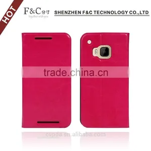 Luxury pu Leather Cellphone Case for HTC One M9,card Slots Design Stand Folio Cover for HTC One M9 thumbnail-1