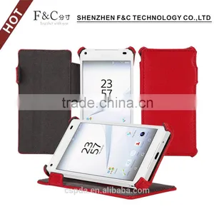 Factory Price PU Stand Heat Setting Case for Sony Xperia z5 5.2 Inches thumbnail-6