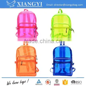 Factory Price Candy Color Pvc Plastic Student Backpack Wholesale Transparent Backpack thumbnail-3