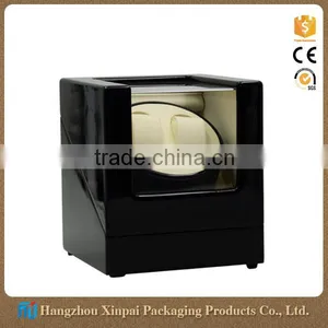 Custom Logo Printed Glossy Wooden Volta 2 Slot Watch Winder thumbnail-1