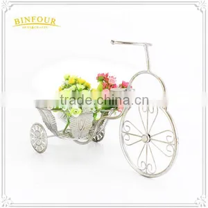 Round Planter for Home Used White Metal Flower Pots thumbnail-2