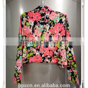 2016 New Design European Style Fashion Floral Print Tailored Women Jacket thumbnail-2