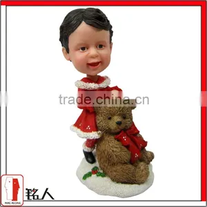 7" Christmas Resin Cute Bobbleheads thumbnail-1