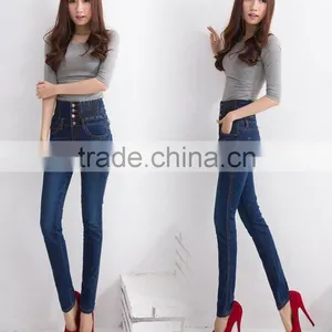 Sexy Women Blue New High Waist Skinny Denim Jeans Slim Fashion Long Pencil Pants thumbnail-2