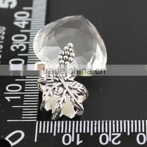 Hermosa Jewelry Love Heart Crystal Topaz Girls Costume Party Silver Pendant thumbnail-5