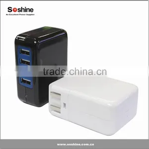 New Product Soshine Power 4-USB 3.1A 15w Travel Wall Charger Usb Mobile Travel Charger 4 Port Usb Charger thumbnail-2