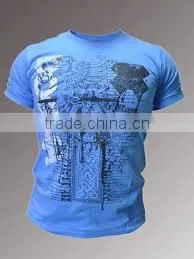 Light Blue Pirnted T-shirt for Men thumbnail-1