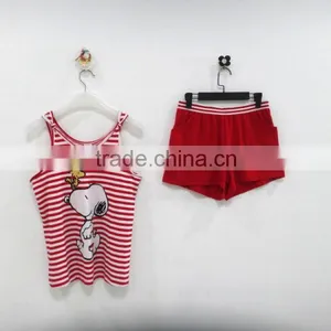 Leisure Cute Snoopy Dog Stripe Harness Pajamas Woman thumbnail-4