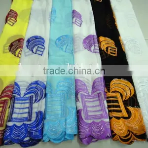 Sequins Embroideried Design Cheap Fabric Wholesale Polyester Embroidery Muslim Scarf thumbnail-3