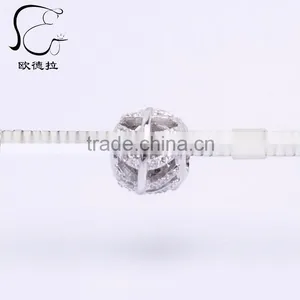 z Ilver Silver cz Iamond Diamond Pave Bead thumbnail-4
