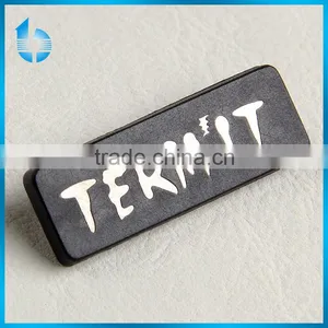 Embossed PVC Rubber With 3D Metal Logo Labels for Clothing Jeans Shoes Bags thumbnail-1