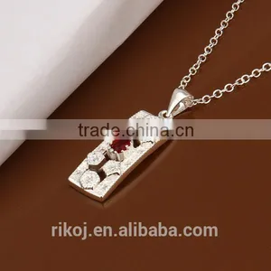 2015 Wholesale Plain Board Pendant Red cz 925 Sterling Silver Jewellery thumbnail-1