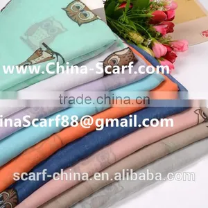 Wholesale Owl Viscose Scarf thumbnail-6