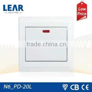 N6 Series Wall Switch 20A 1 Gang D/P Switch With Neon thumbnail-1