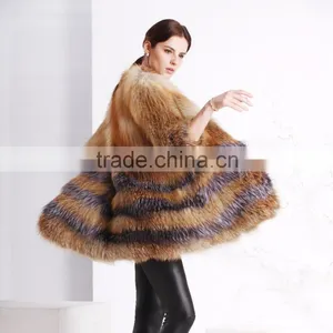 Fashion Ladies Knitted Fox Fur Coat thumbnail-3