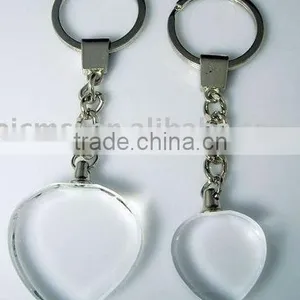 Heart Shape Crystal Keychain With Personalized Logo for Company Customers Gifts .blank Crystal Keychain thumbnail-1