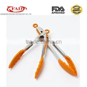 Durable Stainless Steel Silicone BBQ Tongs thumbnail-1