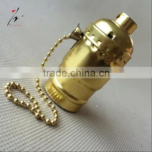 Vintage E27 Aluminum Lamp Holder Socket With Switch Brass/Gold/Silver/Black thumbnail-1